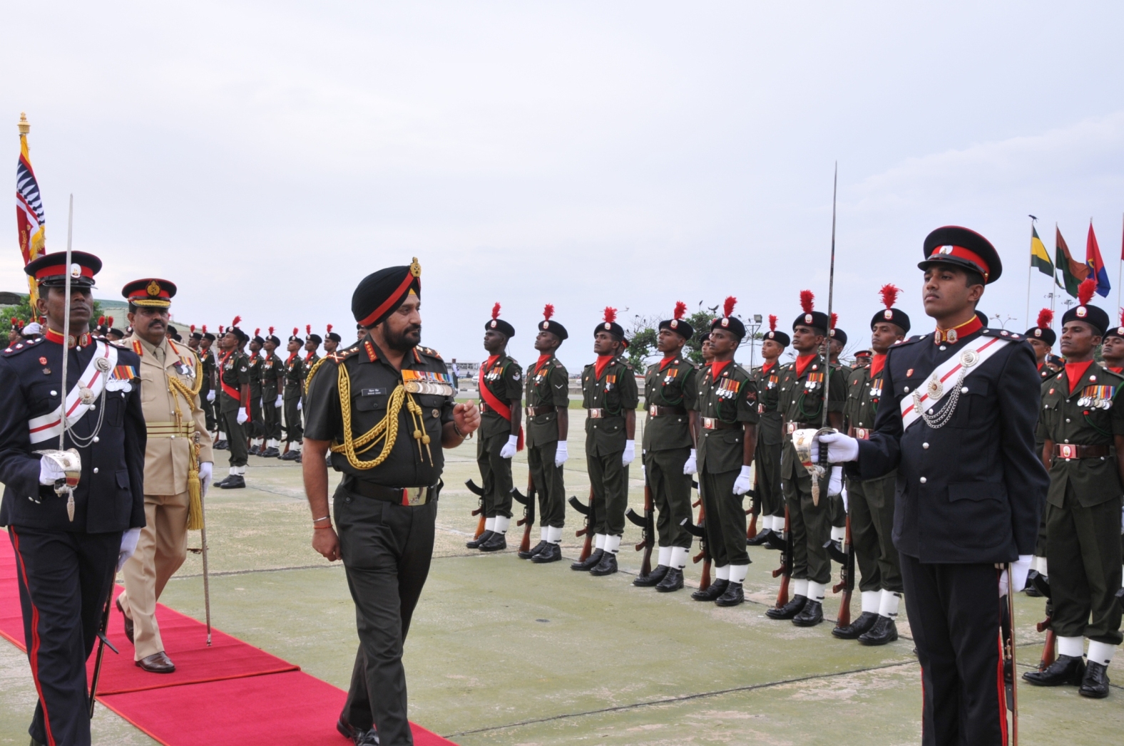 Gen Bikram Singh reviewing the Guard of Honour at Colombo