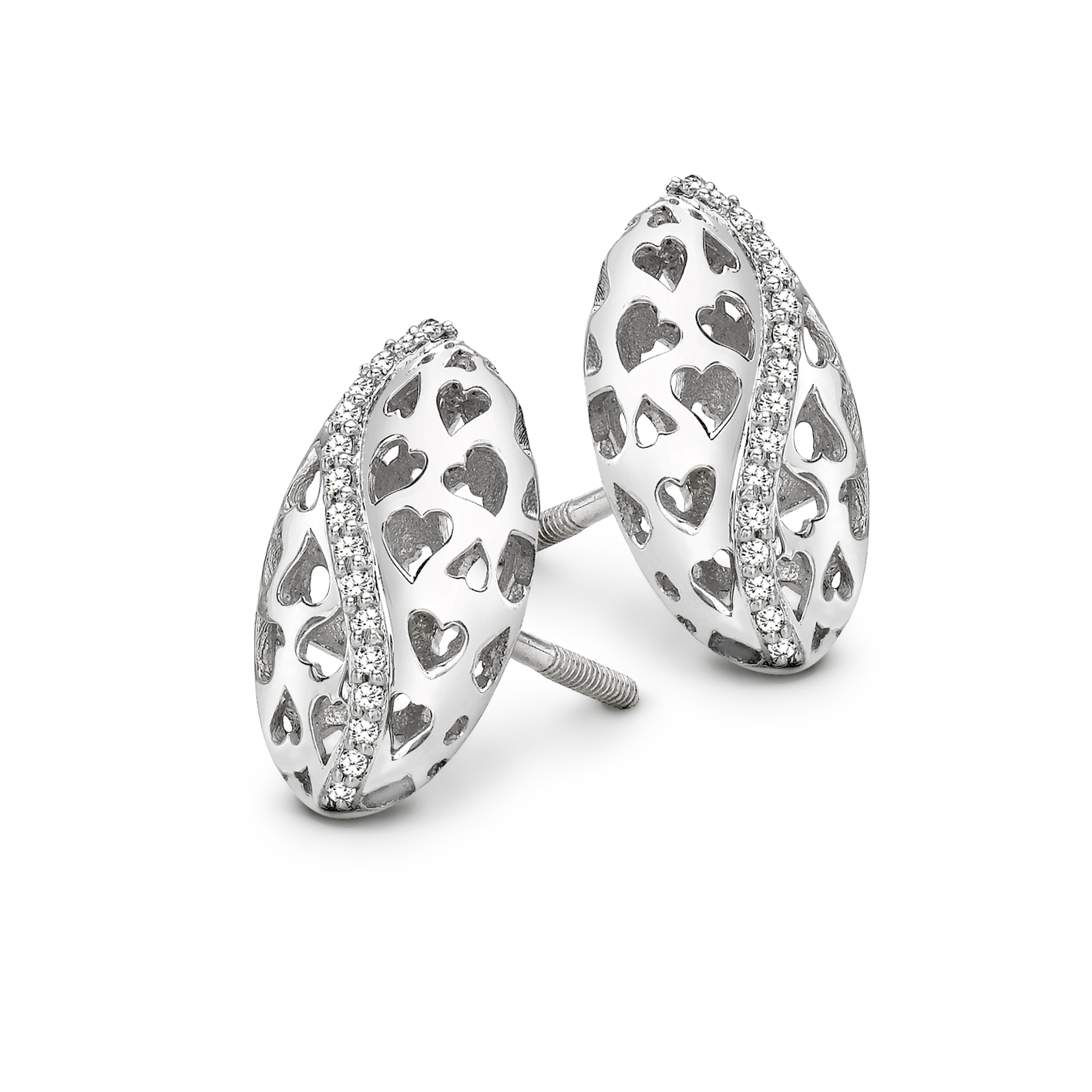 Platinum earrings for Valentine's Day