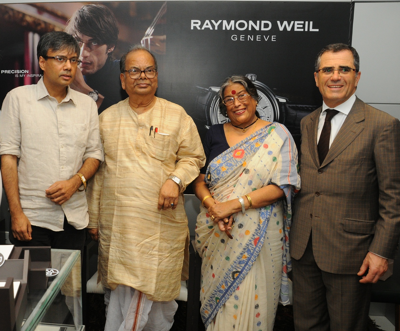 Pic 1 Fm Left Authors Amit Chaudhuri  Manishankar  Nabaneeta Dev Sen and Olivier Bernheim  President & CEO of Raymond_