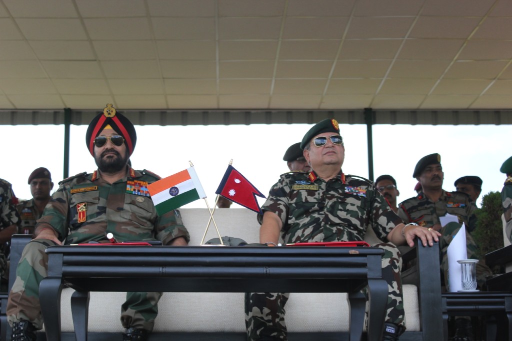 Indian Army Chief General Bikram Singh and Nepalese Army Chief General Gaurav Shumsher Jung Bahadur Rana  witnessing _