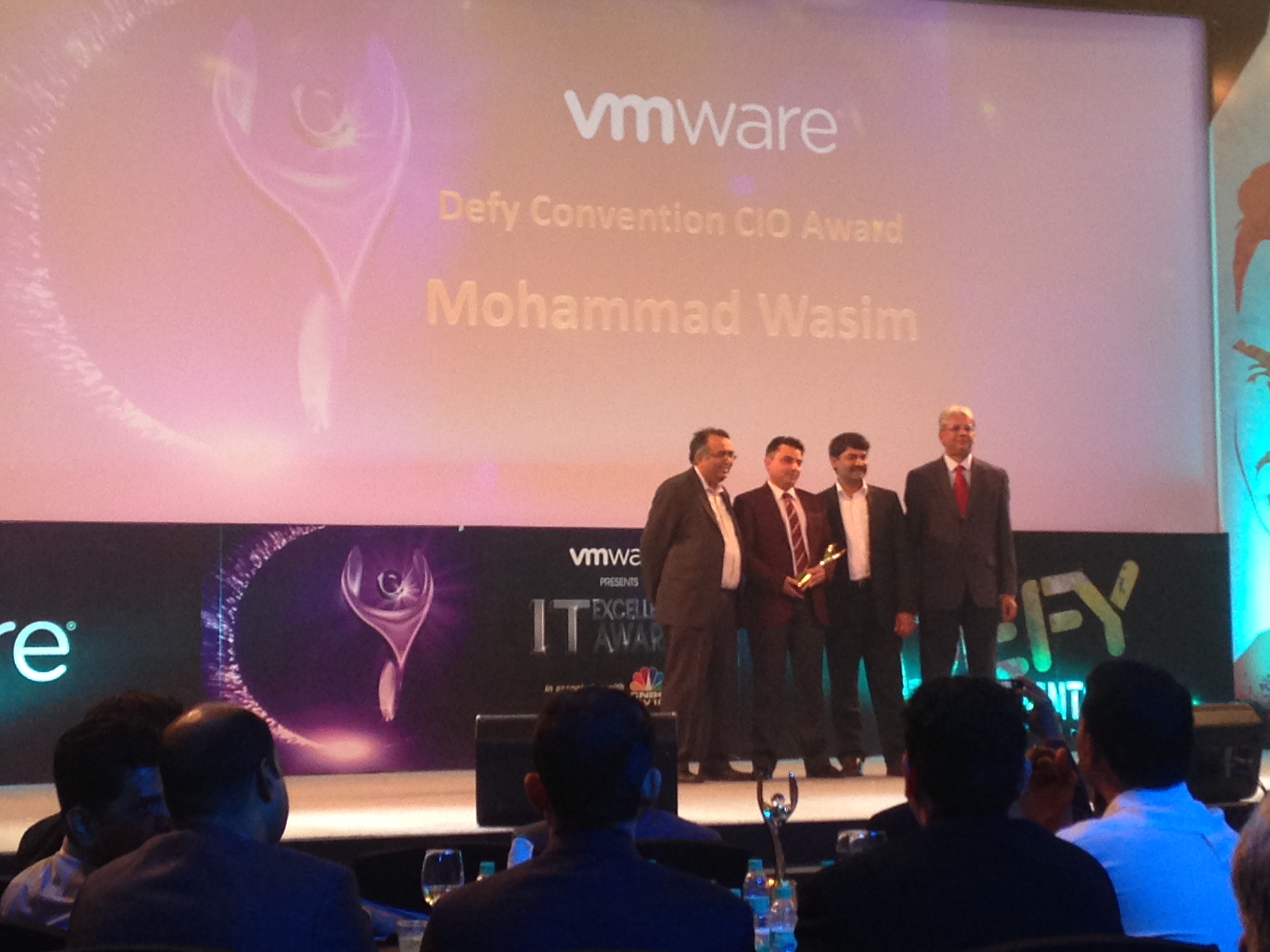 Mohammad Wasim winning the Defy Convention Award