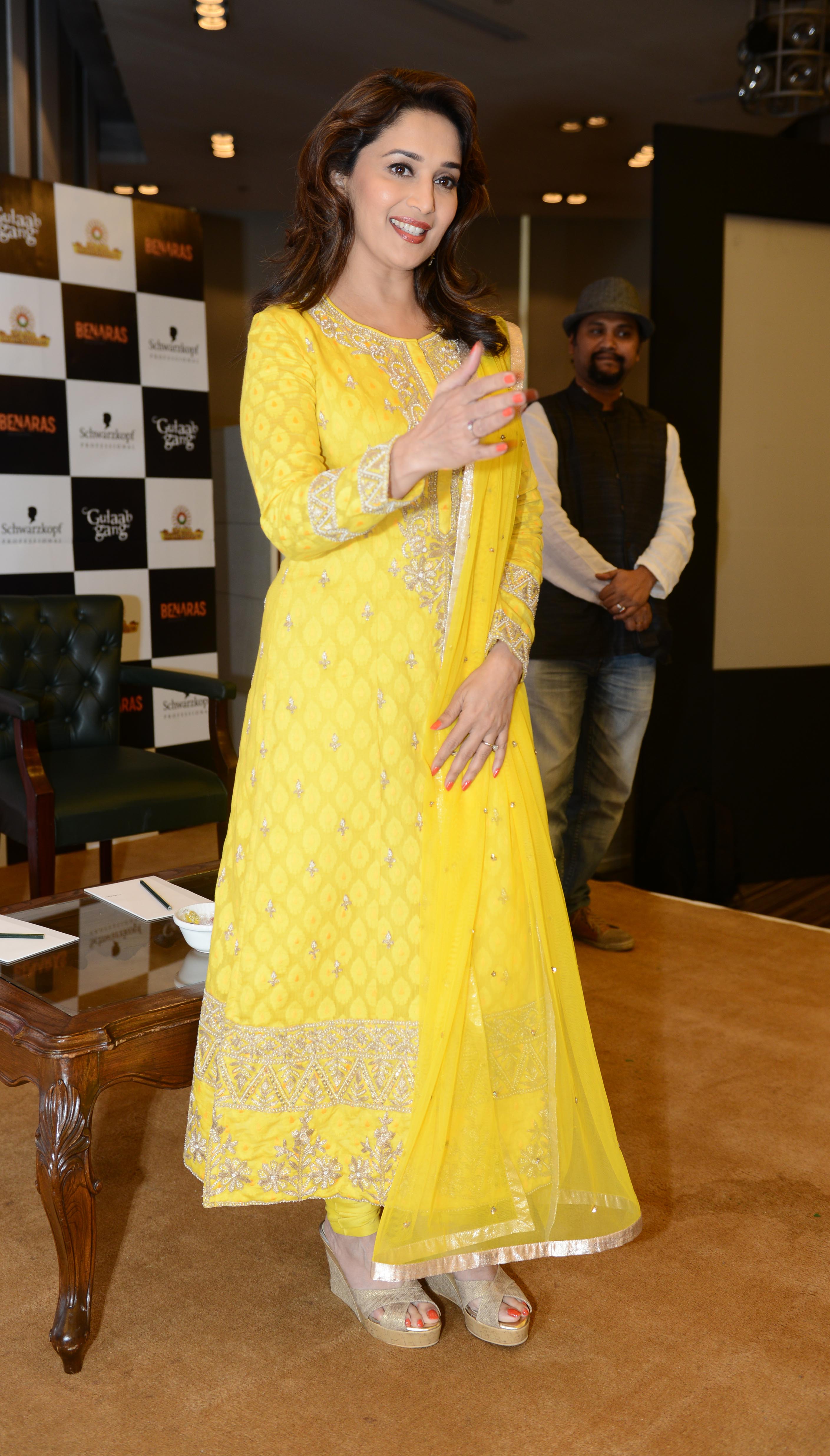Madhuri Dixit in Anita Dongre for her films promotion in Delhi 2