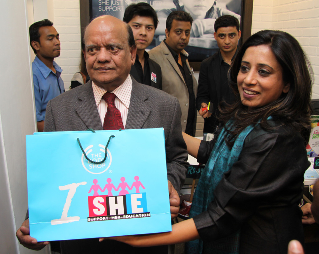 Padmshree Surender Sharma and COO The Body Shop Shriti Malhotra at The Body Shop Event Campaign SHE- Support her educ_
