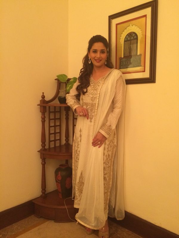 Madhuri Dixit wearing Anita Dongre in Goa for an event
