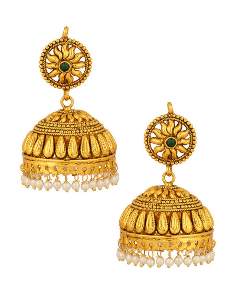 Ali Bhatt 2 states inspired Huge Jhumki Earring With Jali Work Adorned With Pearl Tassels  Rs 1 640
