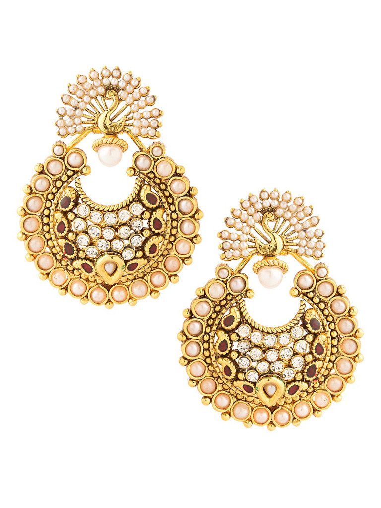 Glitzy pair of Dangler earrings with Cz Stones and other embellishments  Rs 800
