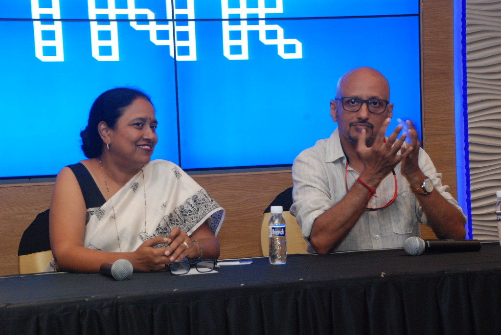 Lakshmi Pratury - Founder  Host  Curator at INK Talks and Shantanu Moitra - Music Director at the unvieling of INK Co_