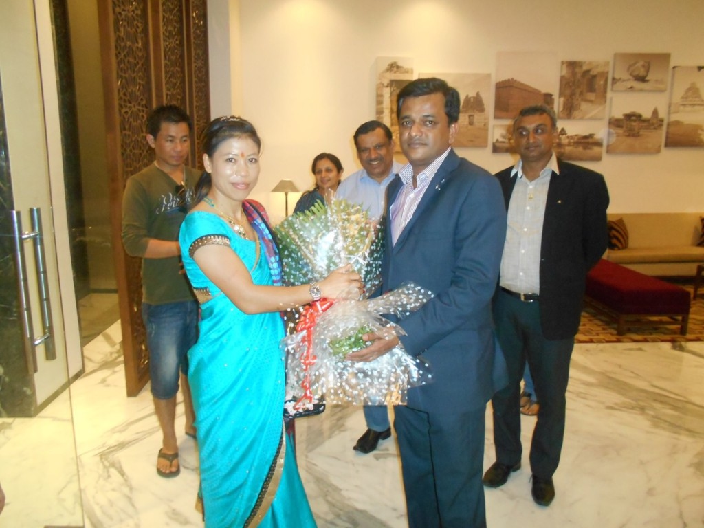 MC Mary Kom received by Rajesh Malliya  General Manager  Four Points by ...