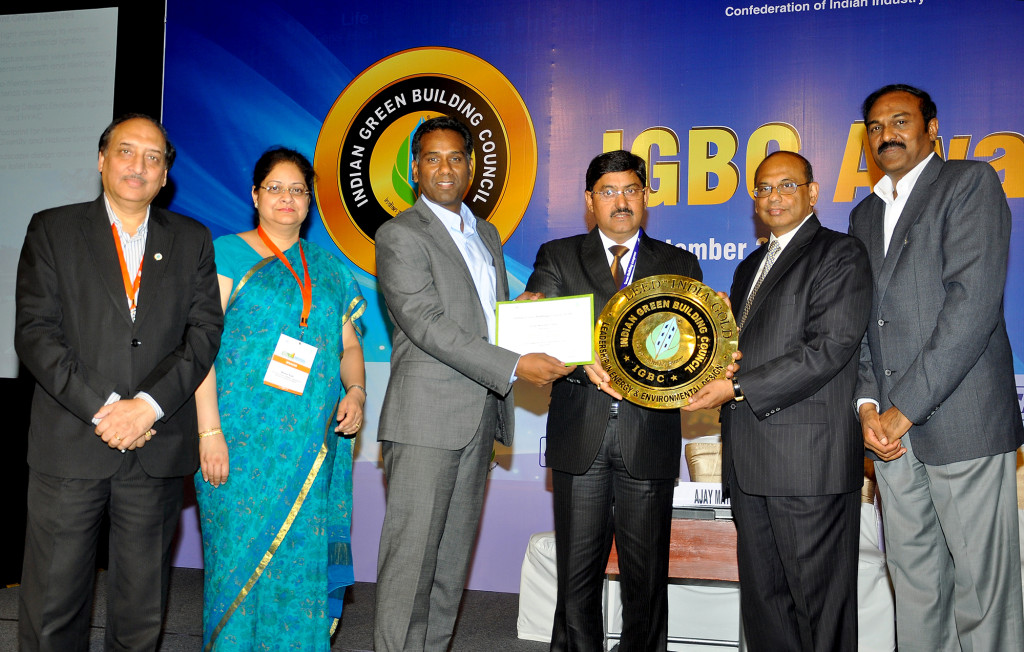 Mr. Anil Sharma GM   Jaypee Residency Manor  receiving the award from Indian Green Building Council