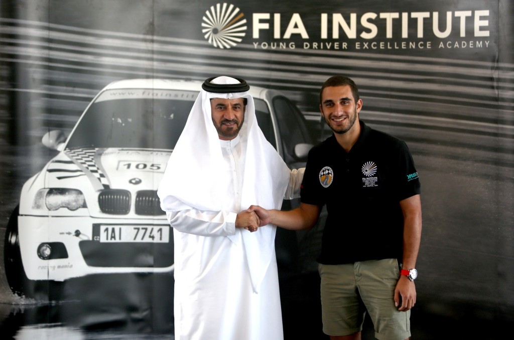  Mohammed Ben Sulayem, President of the Automobile and Touring Club of the UAE, congratulates Panikos Polykarpou of Cyprus
