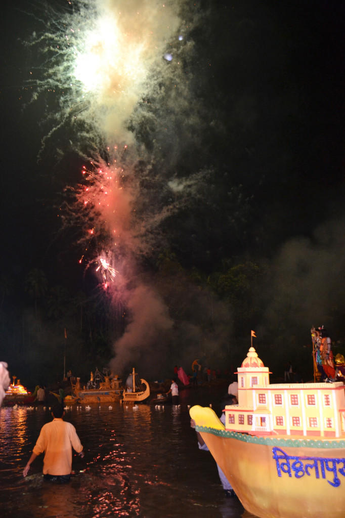 Tripurari Purnima Display of fireworks at the event