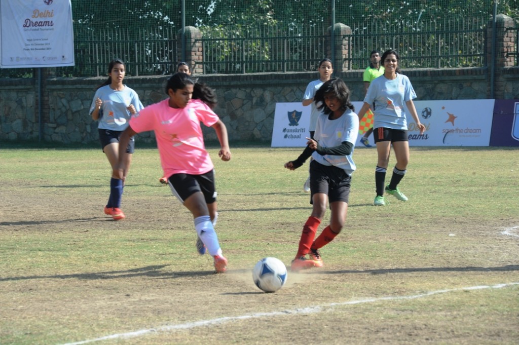 Delhi Dream Girls Football Tournament Finals organised by CEQUIN at sanskriti School