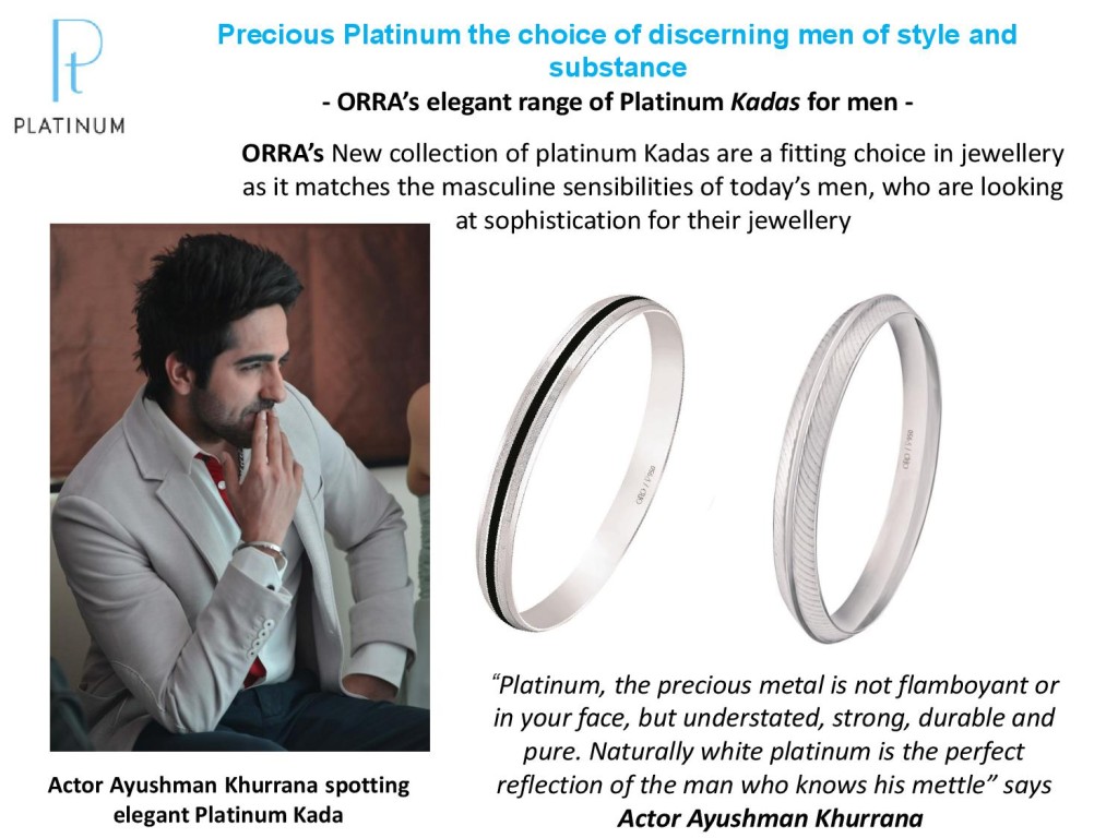 ORRA's elegant range of Platinum Kadas for men