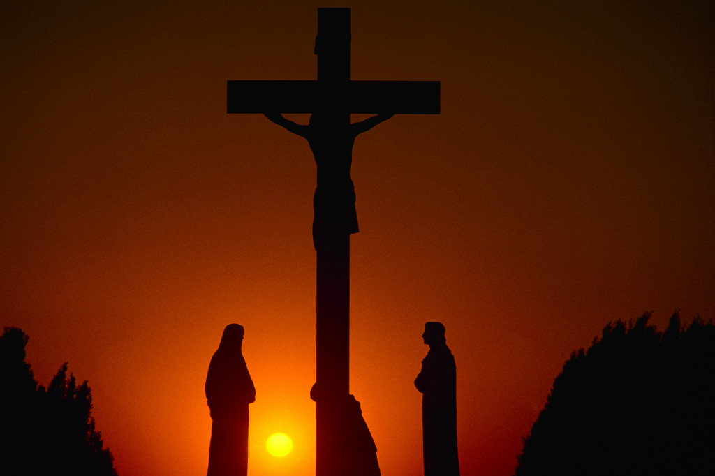 Crucifixion Silhouetted at Sunset