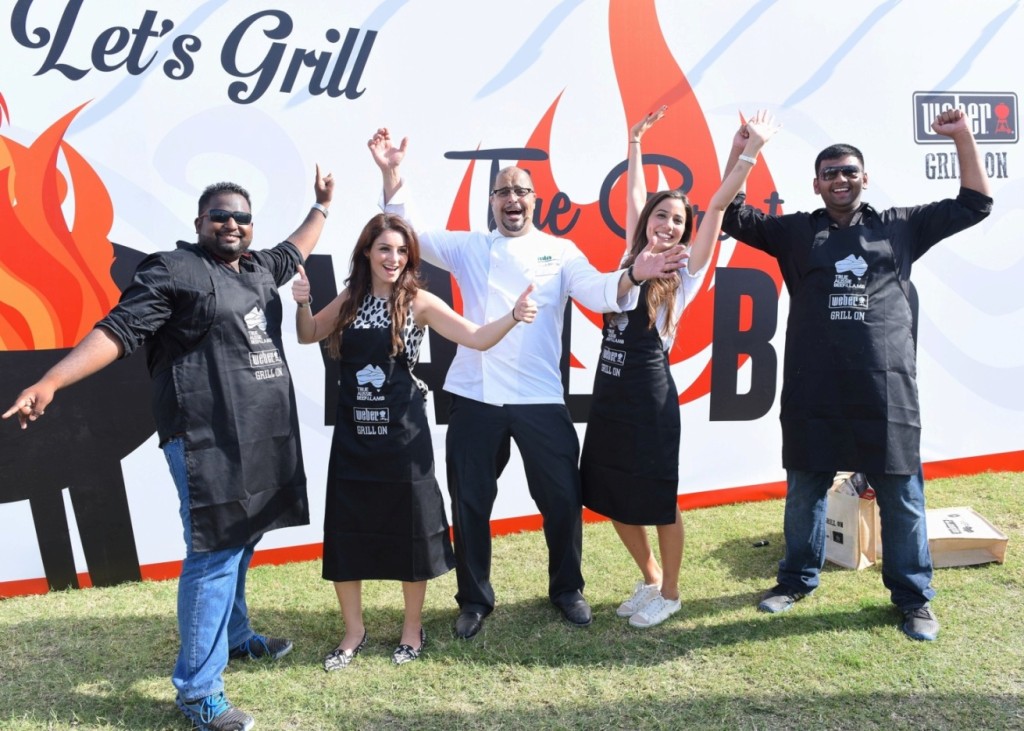 Great Yalla BBQ winners celebrate with Chef Tarek Ibrahim after triumphing in Dubai Food Carnival’s weekend-long ‘grill-off’ competition.  