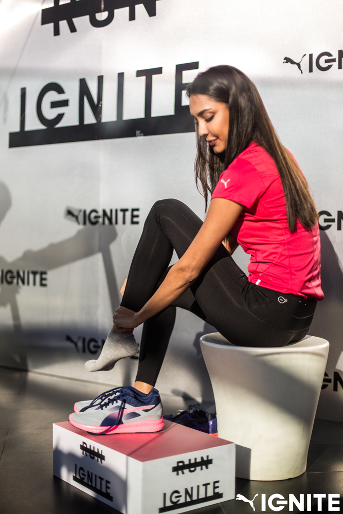 PUMA's new Fitness Ambassador supermodel Lisa Haydon at the launch of IGNITE
