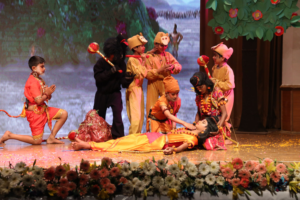 Children performing RamSaga during Saksham - An Omax CSR Initiative