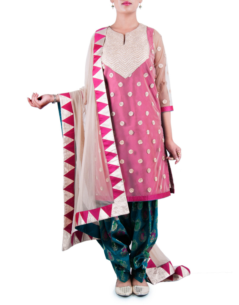 Ruby Pink Gotta Embellished Salwar Suit_INR 8849