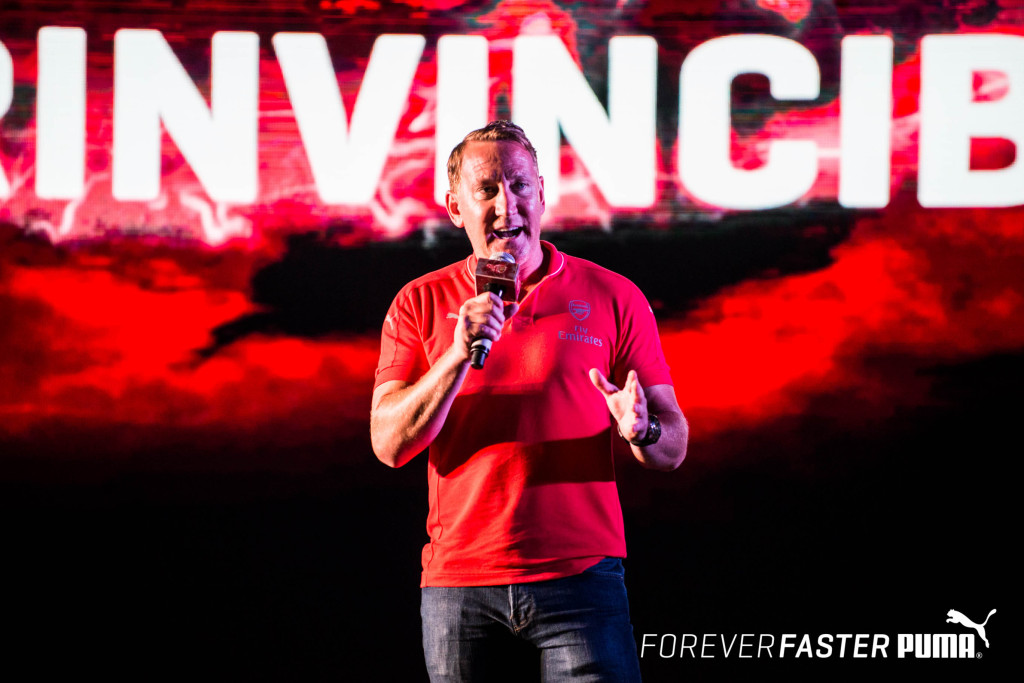 Arsenal legend Ray Parlour at the launch of the PUMA- Arsenal kits in India for the 2015-2016 season