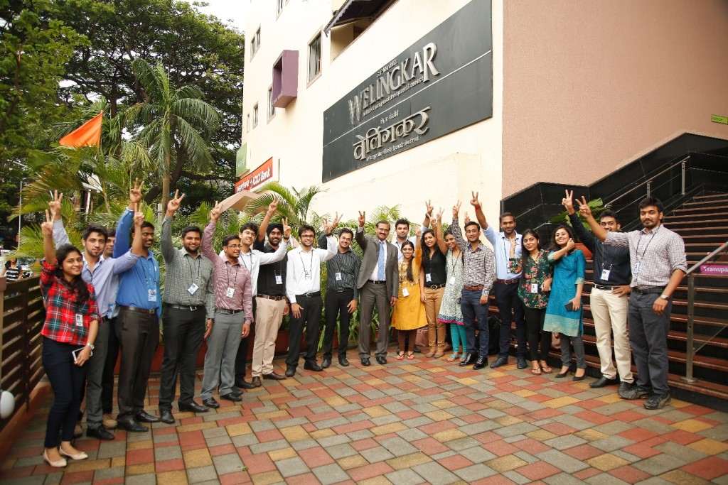 Dr (Prof) Uday Salunkhe with the students at WeSchool Campus