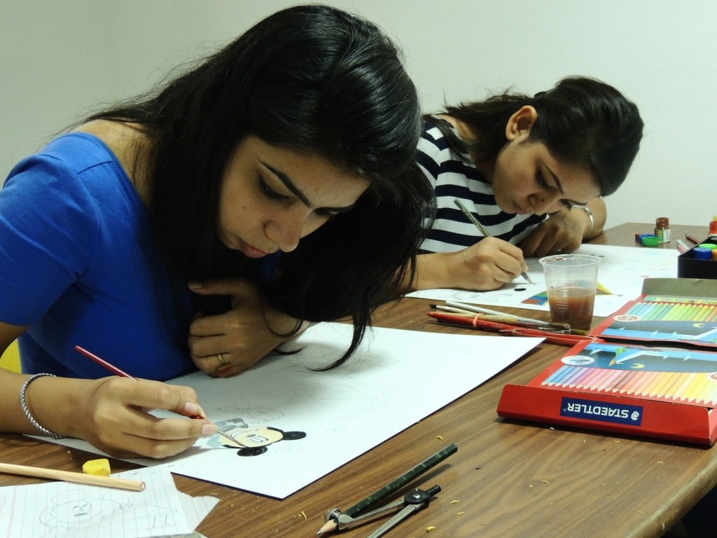 Students of JD Isntitute during the contest