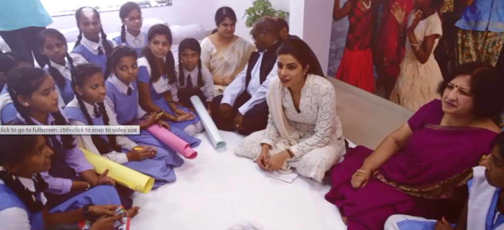 UNICEF Goodwill Brand AmbassadorPriyanka Chopra talks to girls about importance of iron and folic acid