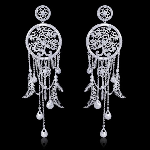Dream Catcher Earrings crafted in Eternal platinum by ORRA (1) - Copy