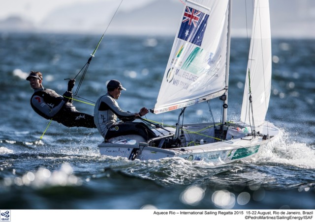 Aquece Rio – International Sailing Regatta 2015 is the second sailing test event in preparation for the Rio 2016 Olympic Sailing Competition. Held out of Marina da Gloria from 15-22 August, the Olympic test event welcomes more than 330 sailors from 52 nations in Rio de Janeiro, Brazil. Credit Pedro Martinez/Sailing Energy