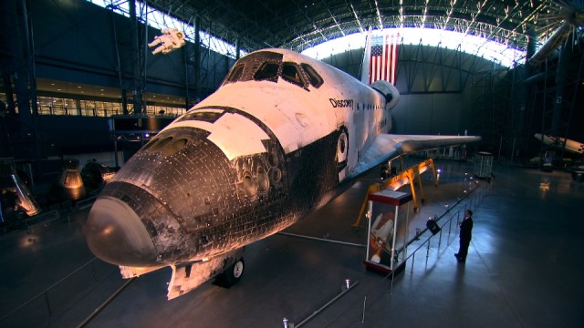 Space Month  Space Shuttle in hangar at Udvar Hazy Center Washington