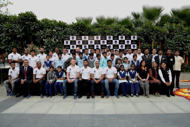 Kempinski Ambience Hotel team and Delhi Dynamos Team with kids from Noida Deaf Society