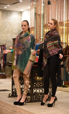 Models adrianna and Ann Showcasing Pashma's Collection