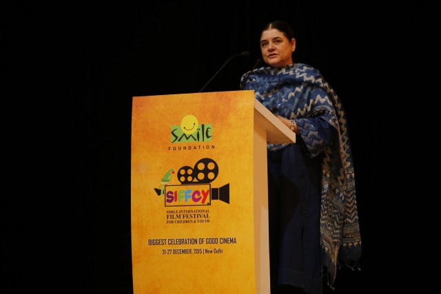 Mrs. Maneka Gandhi,Hon'ble Minister For Women and Child Development, Government of India addressing in SIFFCY4