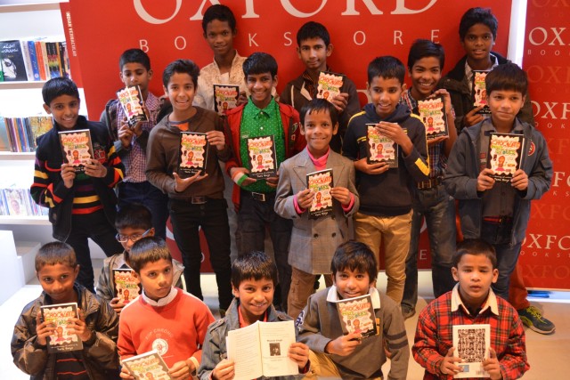 The Tara Boys with their book-Chocolate Biscuit Stories