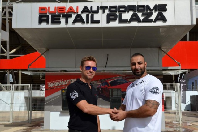 1. Dubai Autodrome Special Projects Manager Ryan Trutch and Ali Emerald manager of Emerald Fitness