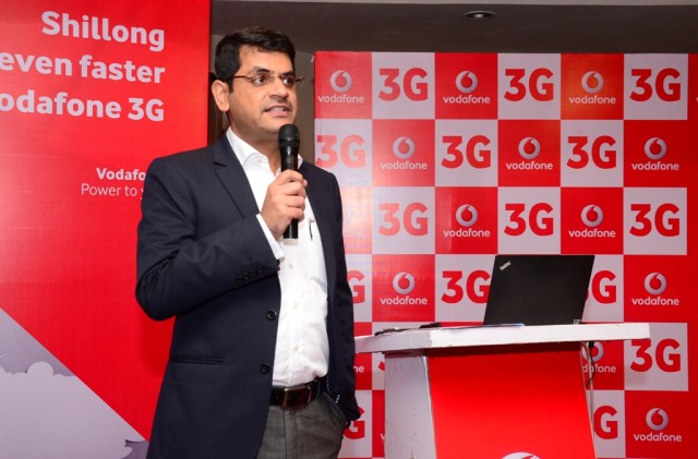 Alok Verma  Business Head  Assam & North East  Vodafone India during the launch of its own 3G services in Shillong