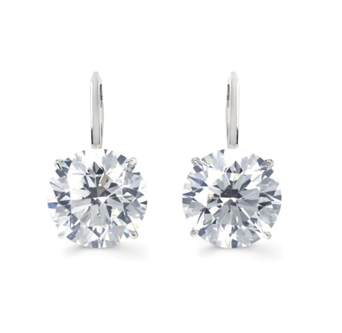 Forevermark Round Brilliant Diamond Drop Earrings in Platinum 20.00 ctw