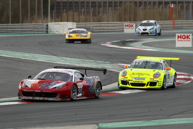 Leon Price (Ferrari) versus Wolfgang Triller (Porsche ) in the NGK Racing Series
