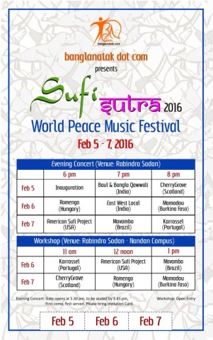 Sufi Sutra Kolkata Card schedule