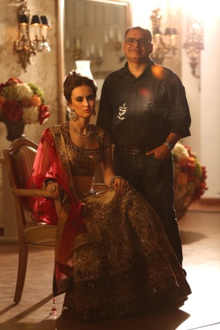 Model showcasing Collection by Designer Raman Khanna along with the designer