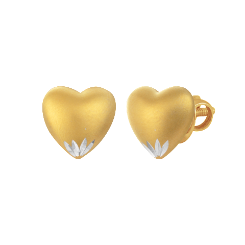 Velvetcase.com- Matt Gold Heart Stud Earrings11
