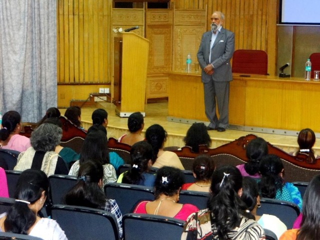 Prof Palhan addressing the Women officials