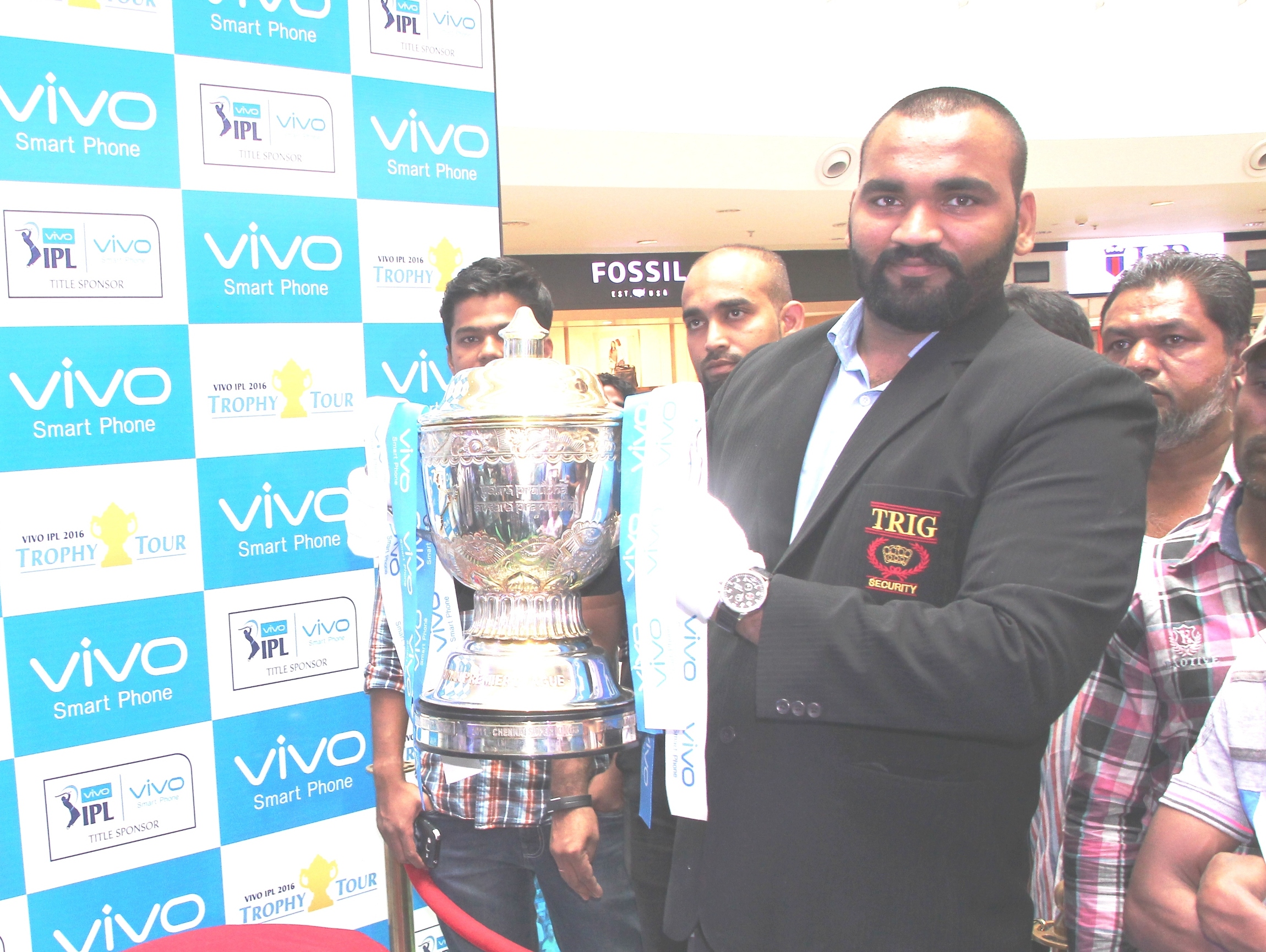 VIVO IPL trophy at the VIVO IPL trophy tour in Hyderabad on March 20  2016