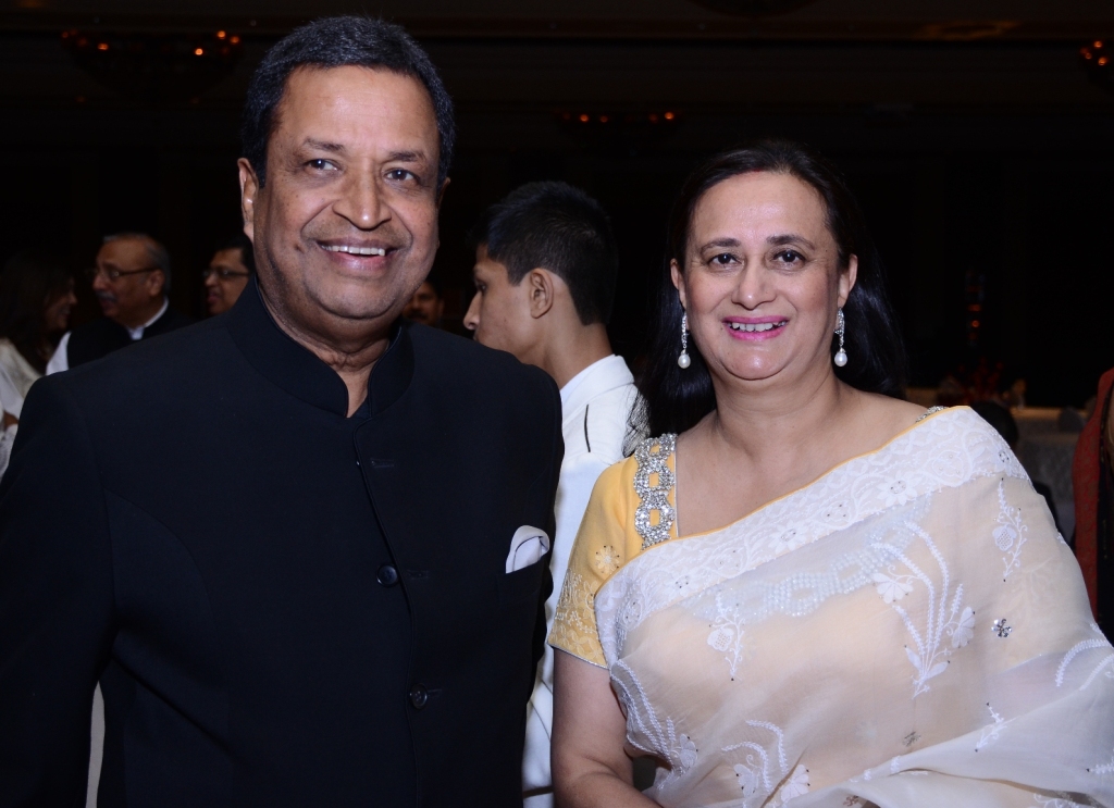 Binod Chaudhary with wife Sarika Chaudhary