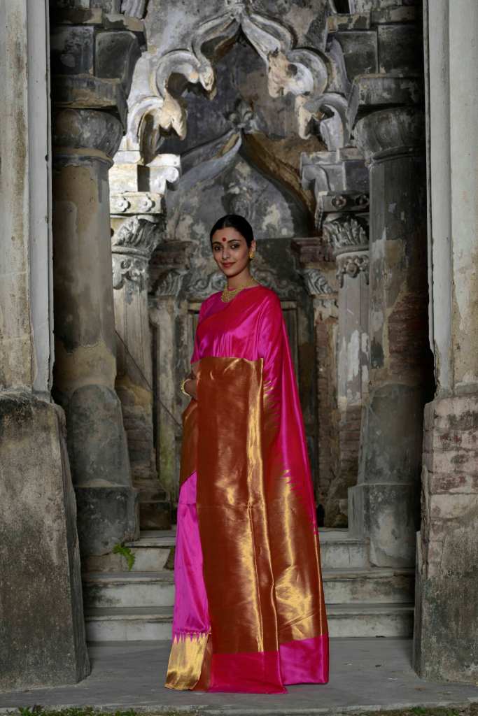 Ethnic Dukaan Hot pink saree