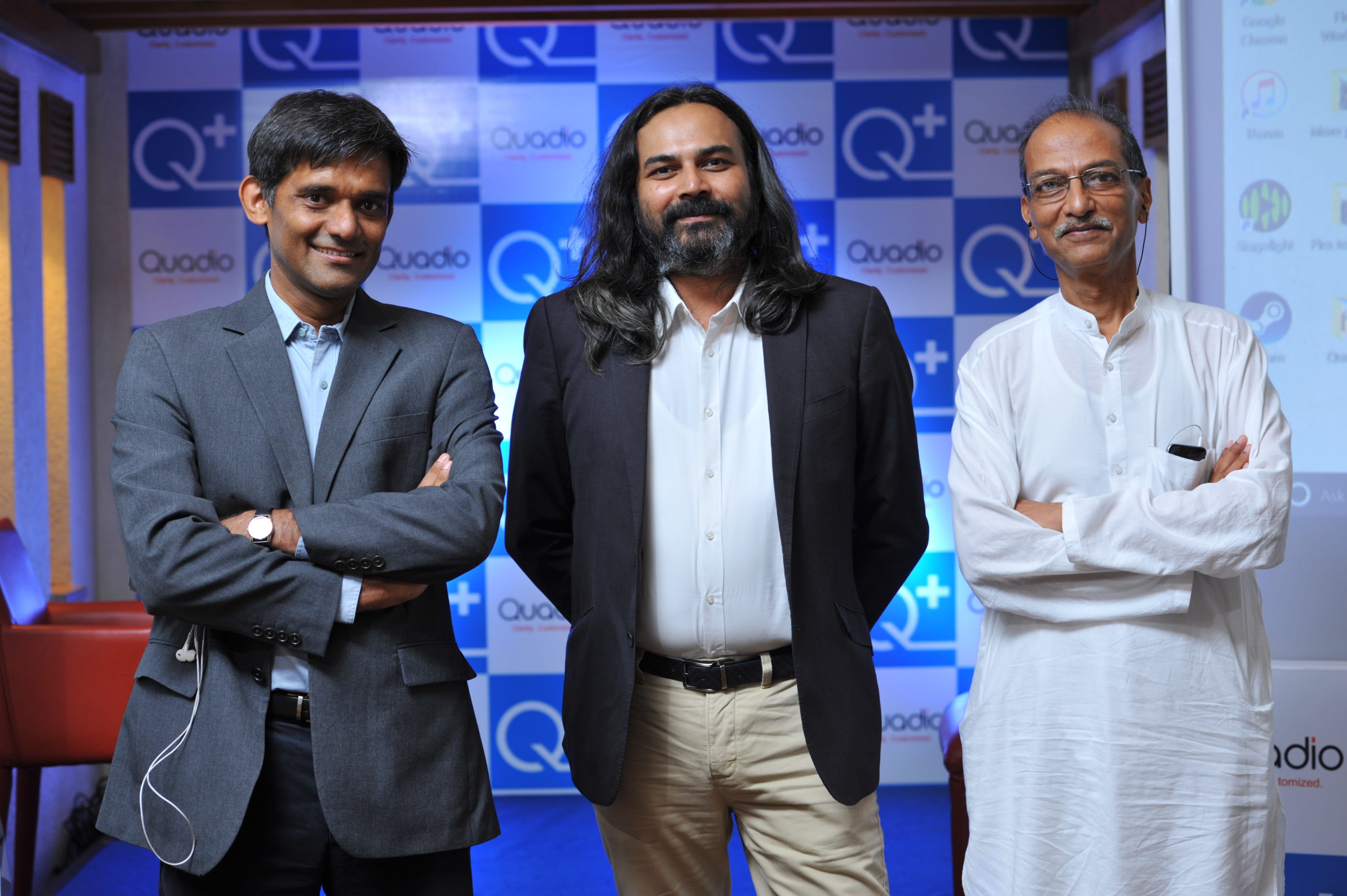 From L to R - Anurag Sharma  Co-founder & CTO_Neeraj Dotel  CEO_Paresh Patel  Co-founder of Quadio Devices Pvt Ltd