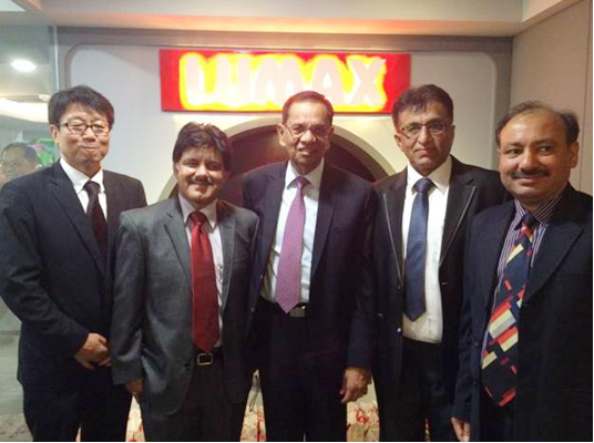 From left to right  Lumax Executive Vice President Toshio Masuda  CEO Vineet Sahni  Chairman D. K. Jain  Vice Preside_