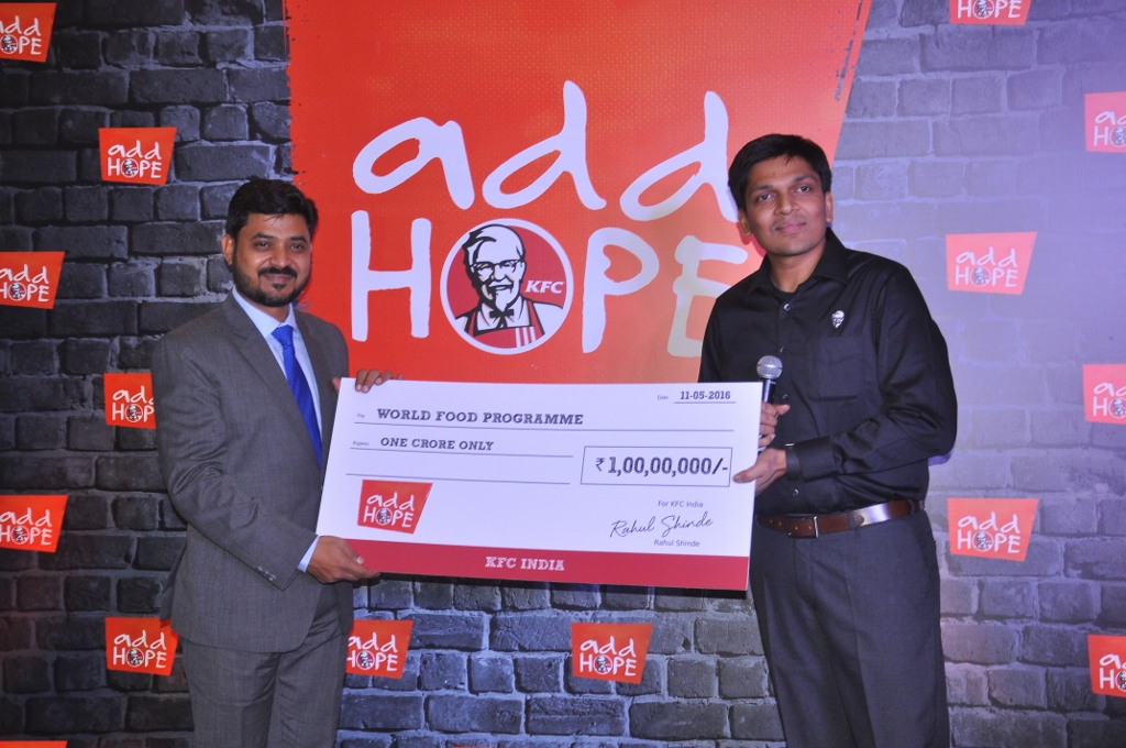 L-R Mr. Upahaar Pramanik  World Food Program & Rahul Shinde  Managing Director  KFC India