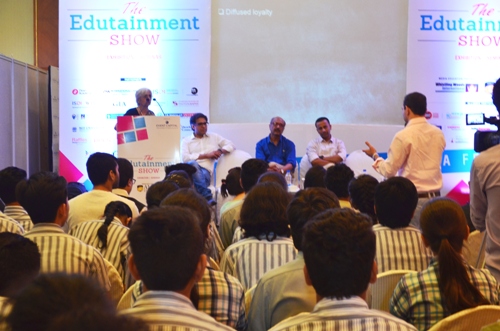 Prof Ramola Kumar  Dean  DSC addressing at The Edutainment Show