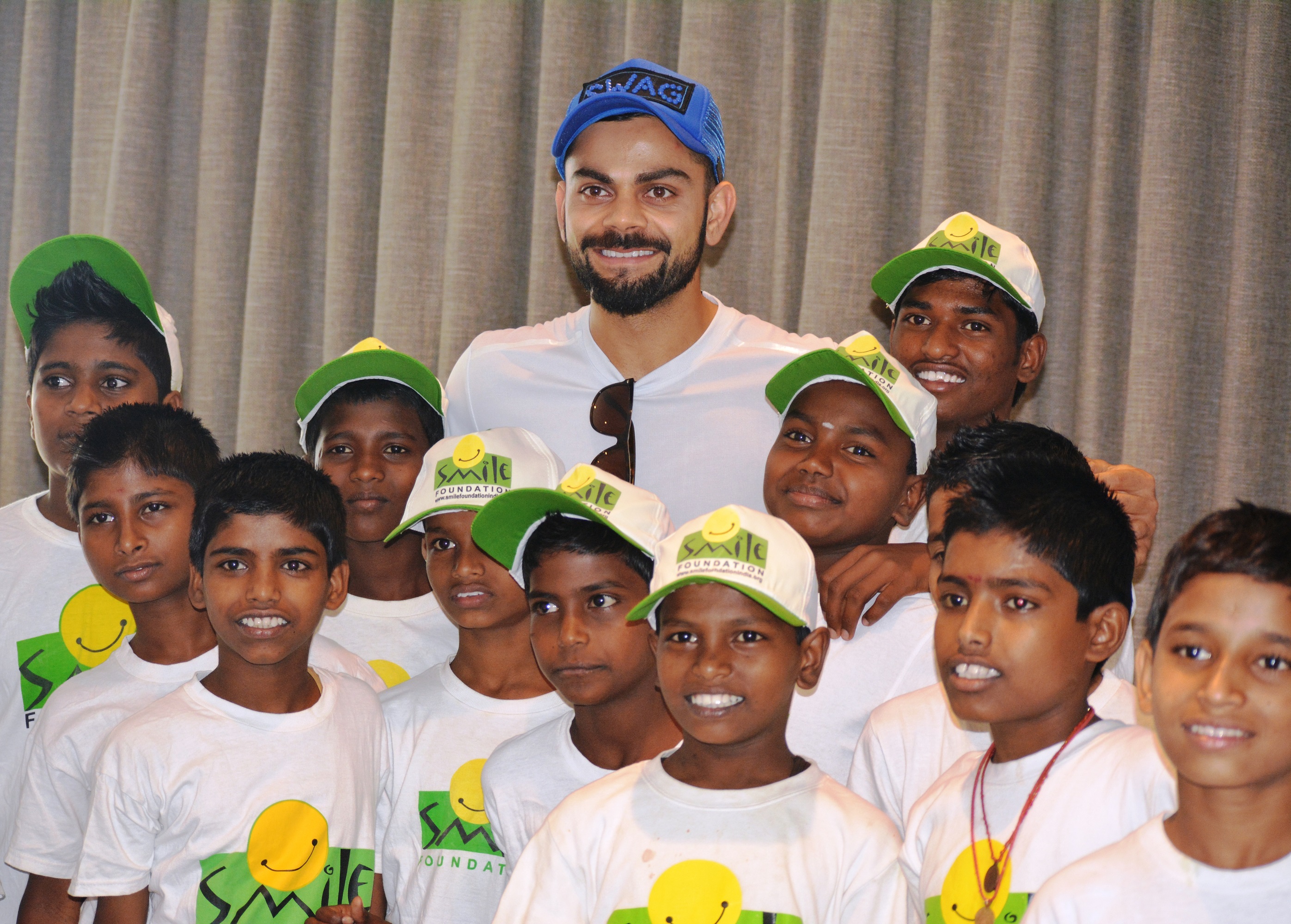 Virat Kohli with Smile Foundation kids