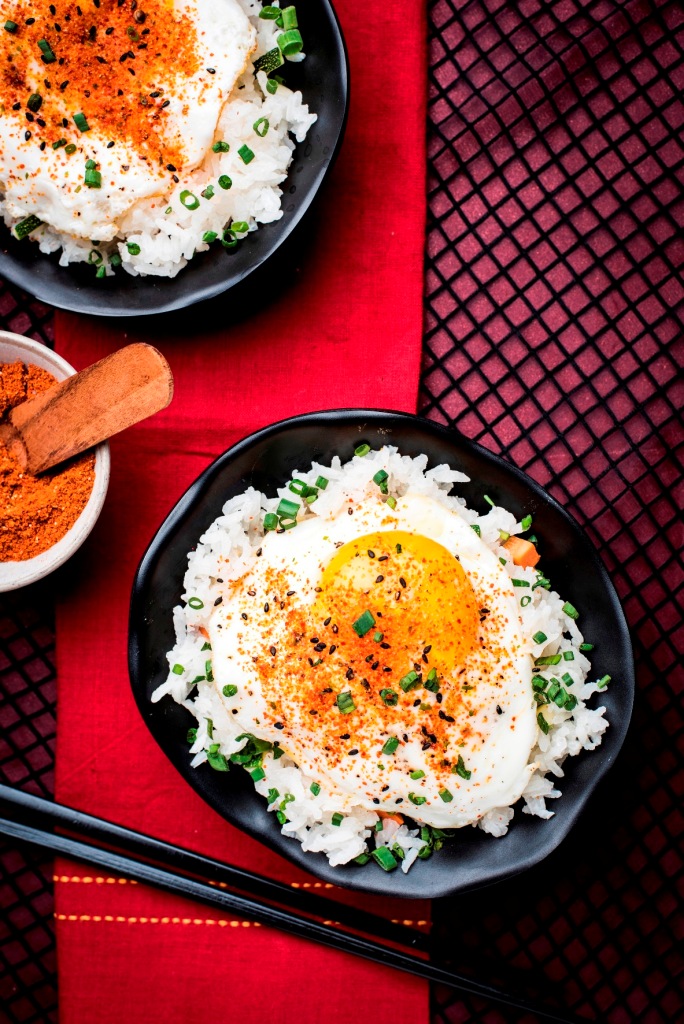 Sticky Rice with Egg and Togarashi